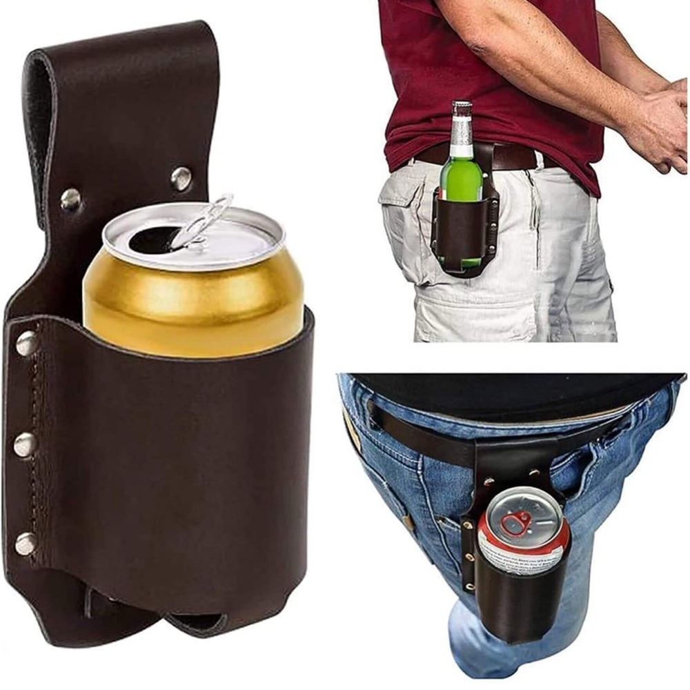 *BRAND NEW* Brown PU Leather Beer Holster - Never Used